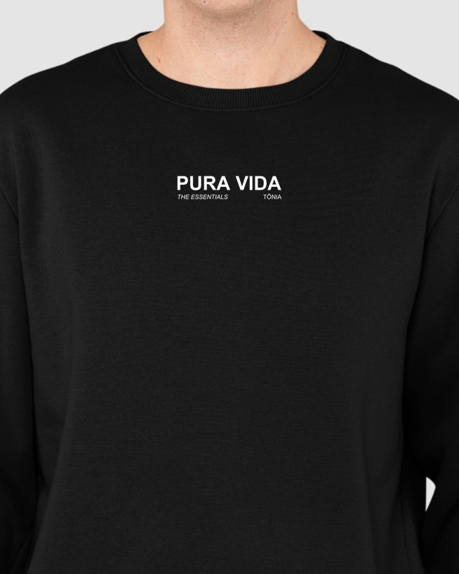 Casaco Moletom - Off White / Preto -  Pura Vida