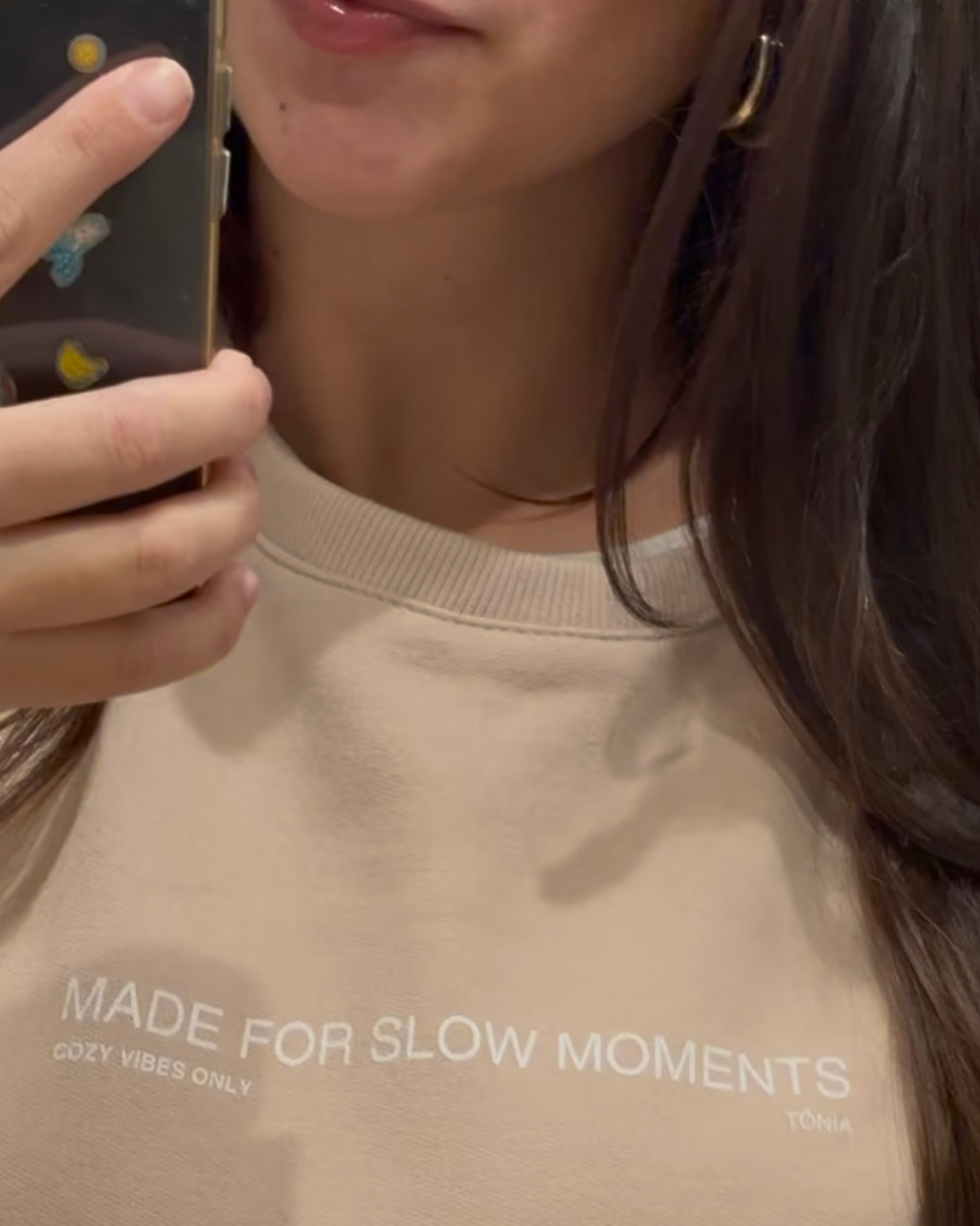 Casaco Moletom - Bege/Preto - Made For Slow Moments