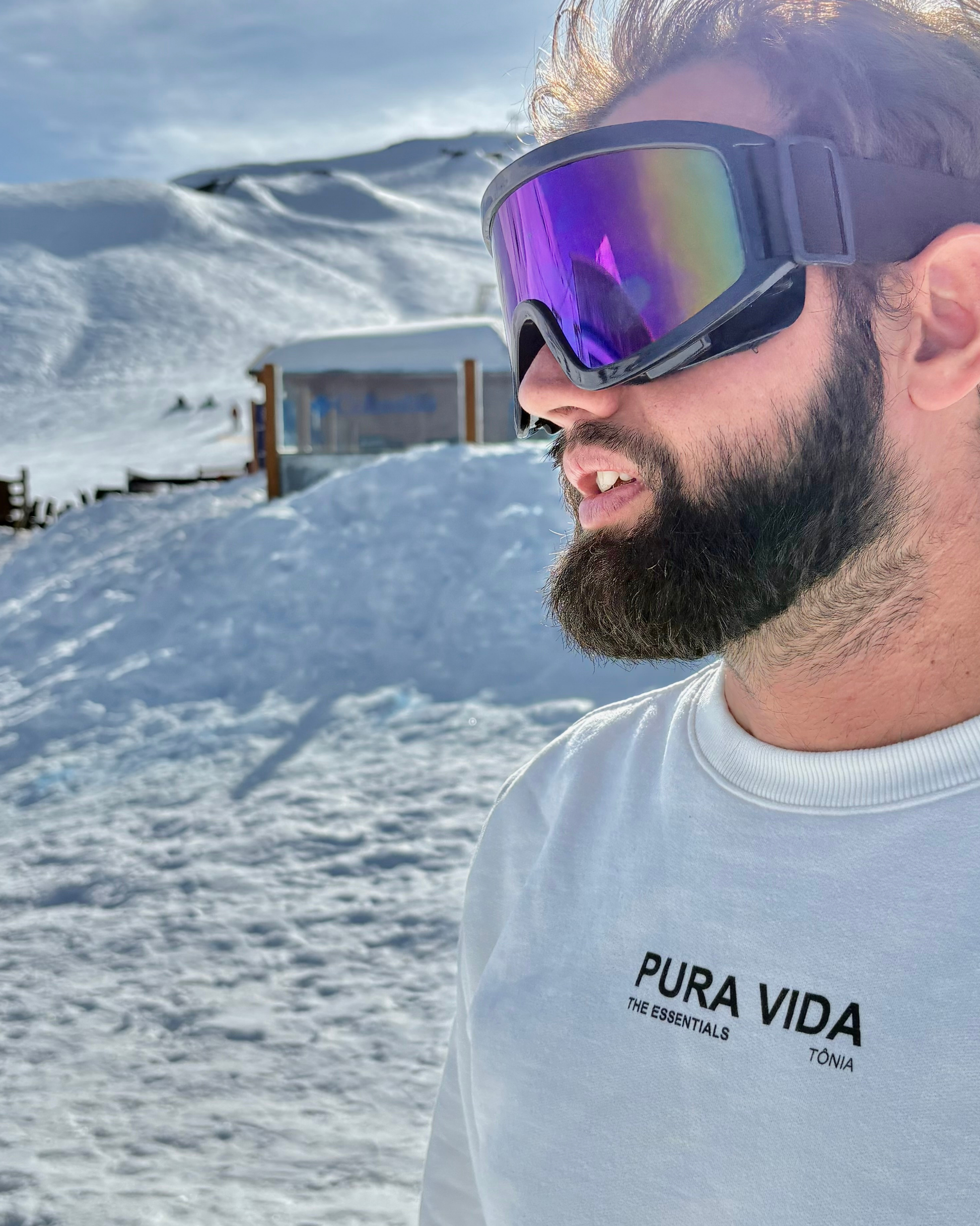 Casaco Moletom - Off White / Preto -  Pura Vida