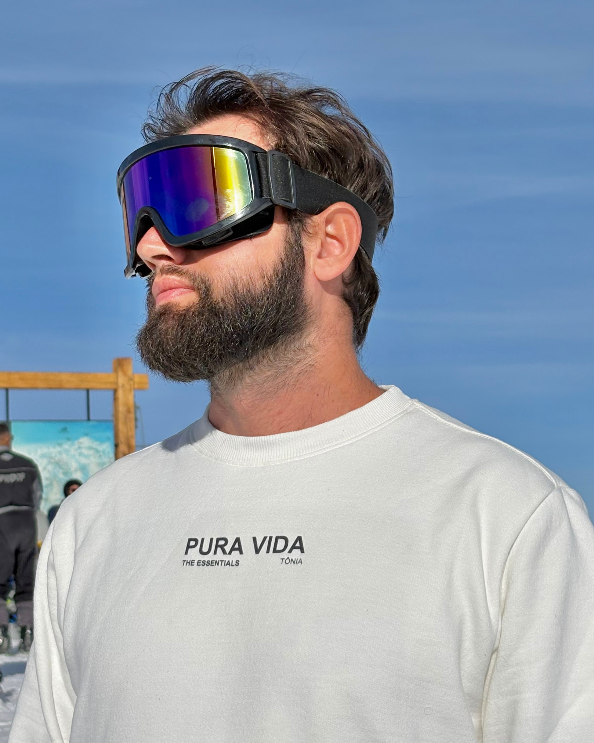 Casaco Moletom - Off White / Preto -  Pura Vida